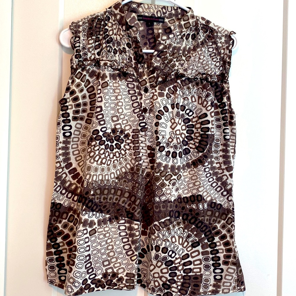 Jennifer & Grace Beaded Sleeveless Shirt | Size Large